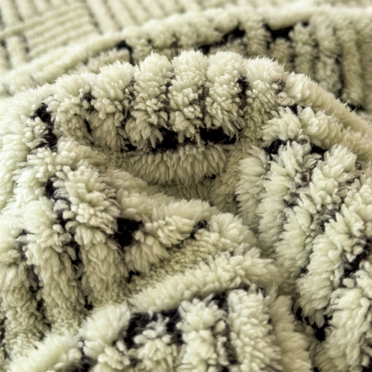 91家纺网 家纺一手货源 找家纺 欧邦 2025新款提花暖阳绒羊羔绒毛毯多功能盖毯-梦境系列 梦境-桑绿