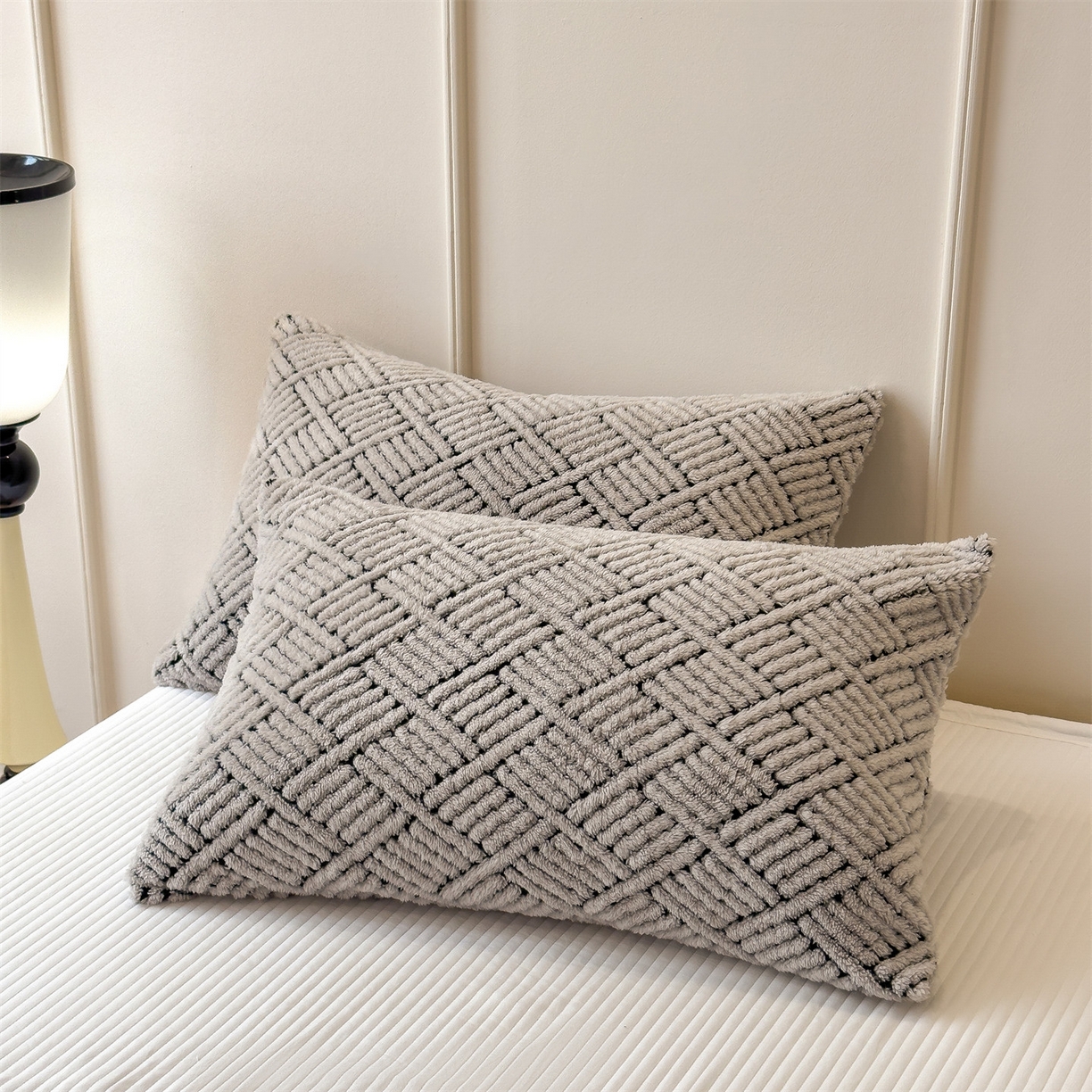 91家纺网 家纺一手货源 找家纺 欧邦 2025新款提花暖阳绒羊羔绒毛毯多功能盖毯-梦境系列 梦境-雾灰