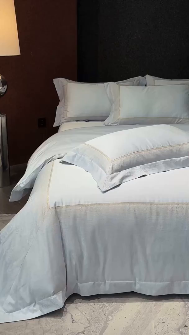 91家纺网 家纺一手货源 找家纺 太古汇家居 2025新款高精密提花四件套-玛吉拉系列 玛吉拉-蓝