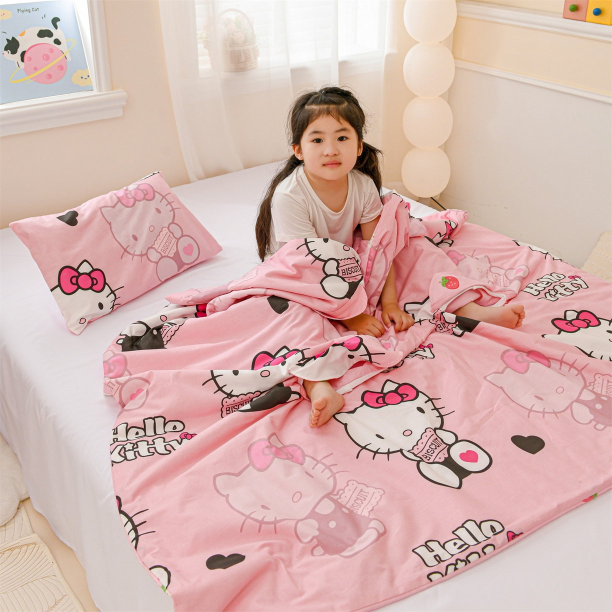 91家纺网 家纺一手货源 找家纺 （总）名兮家居 2025新款正版授权全棉纯棉儿童护肚防踢睡袋