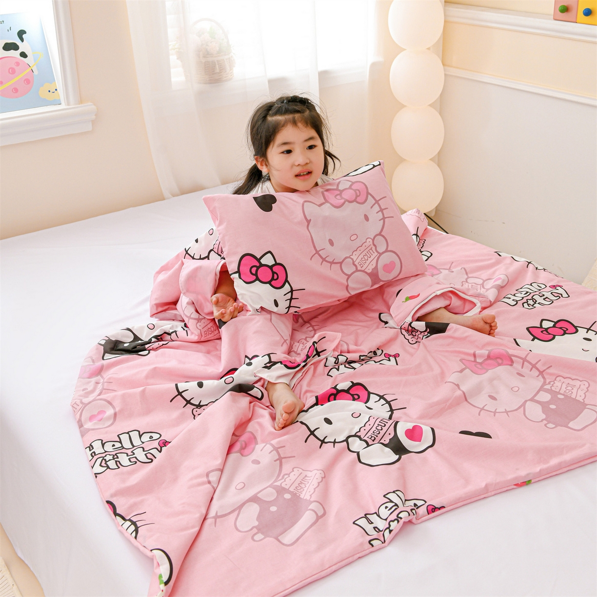 91家纺网 家纺一手货源 找家纺 （总）名兮家居 2025新款正版授权全棉纯棉儿童护肚防踢睡袋