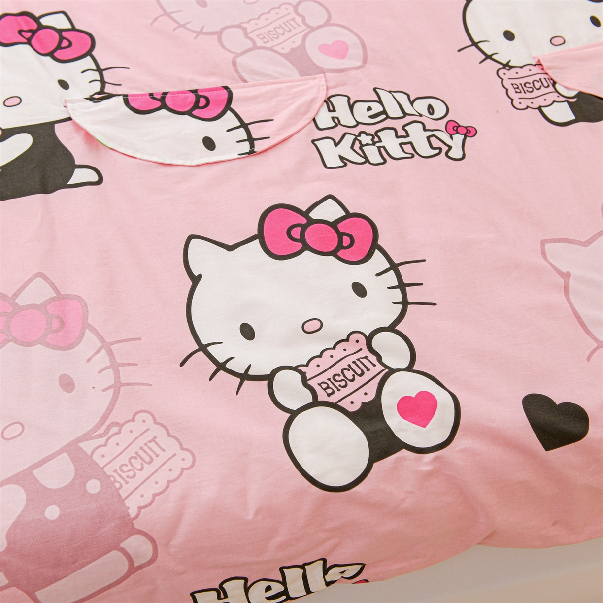 91家纺网 家纺一手货源 找家纺 名兮家居 2025新款正版授权全棉纯棉儿童护肚防踢睡袋 防踢被-爱心kt