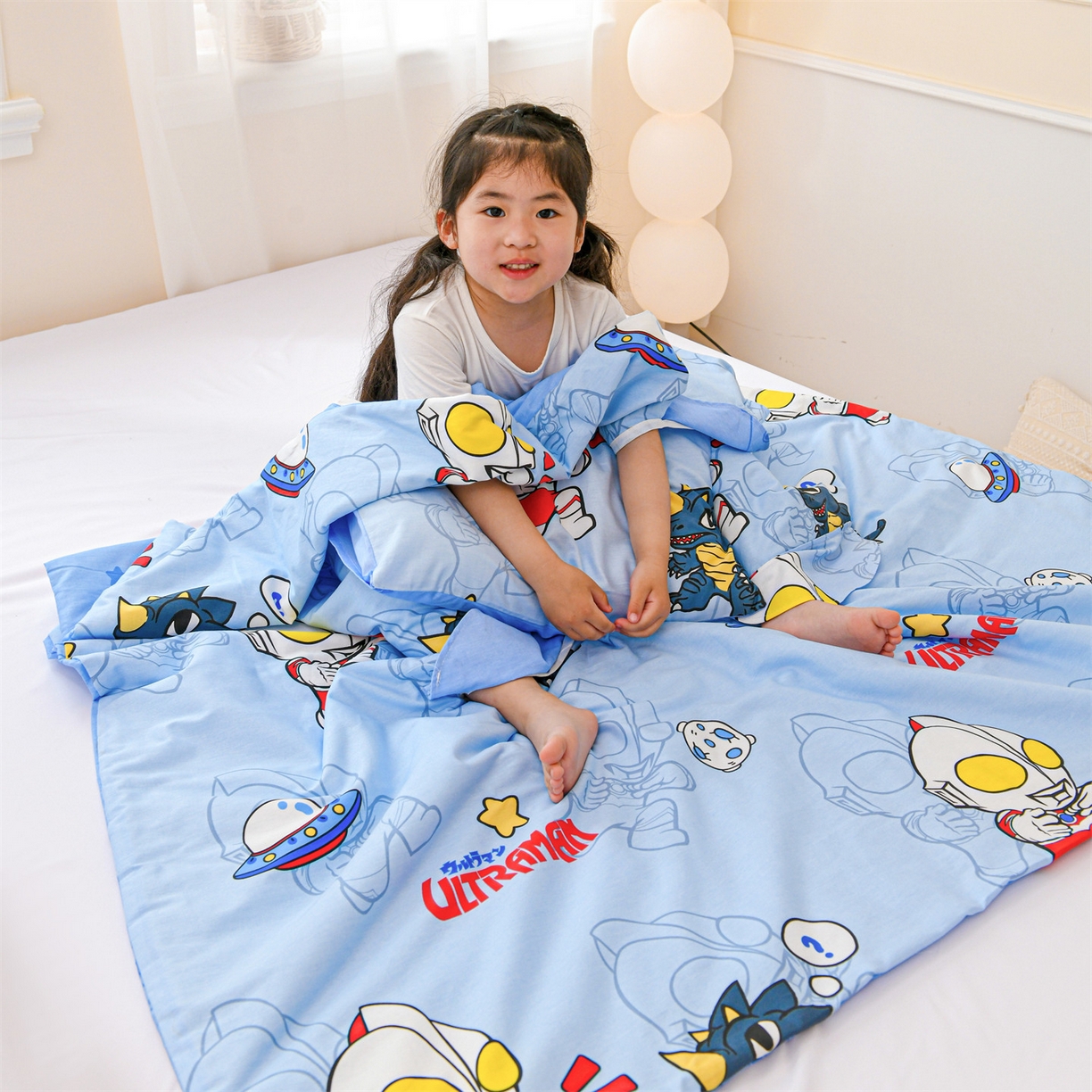 91家纺网 家纺一手货源 找家纺 名兮家居 2025新款正版授权全棉纯棉儿童护肚防踢睡袋 防踢被-奥特勇士