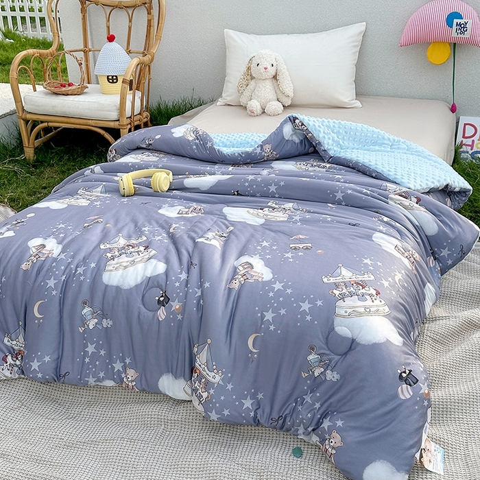 91家纺网 家纺一手货源 找家纺 小芽家居 2025新款A类豆豆被 星夜童话