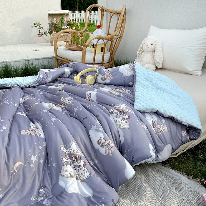 91家纺网 家纺一手货源 找家纺 小芽家居 2025新款A类豆豆被 星夜童话