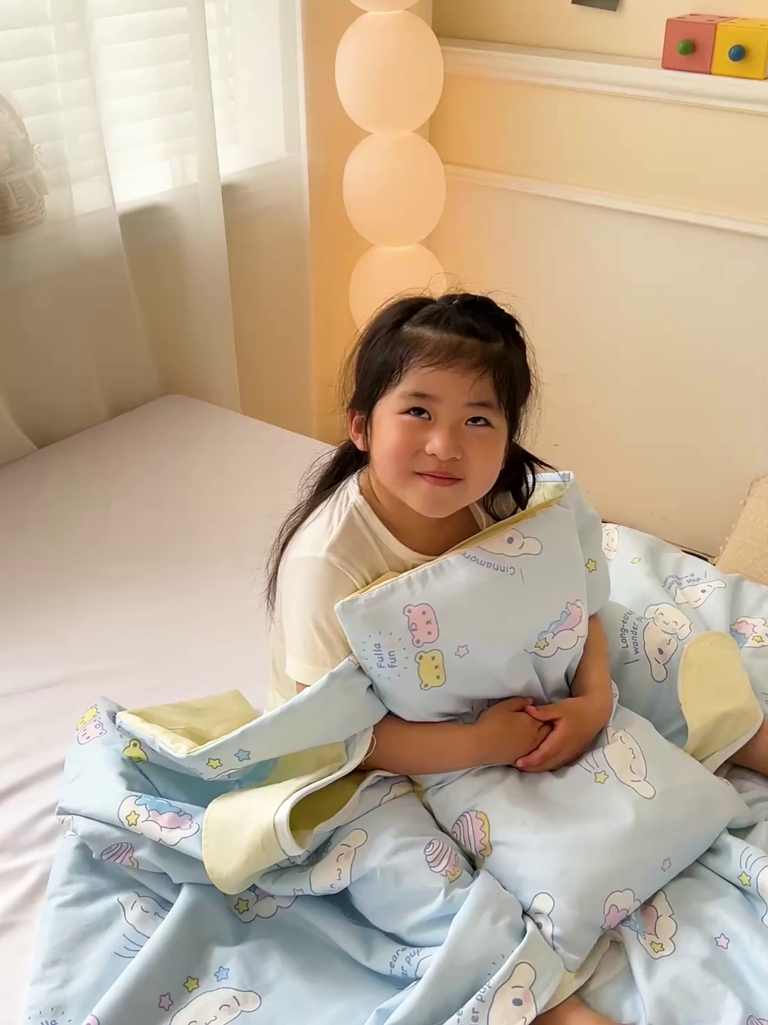 91家纺网 家纺一手货源 找家纺 名兮家居 2025新款正版授权全棉纯棉儿童护肚防踢睡袋 防踢被-蛋糕玉桂狗
