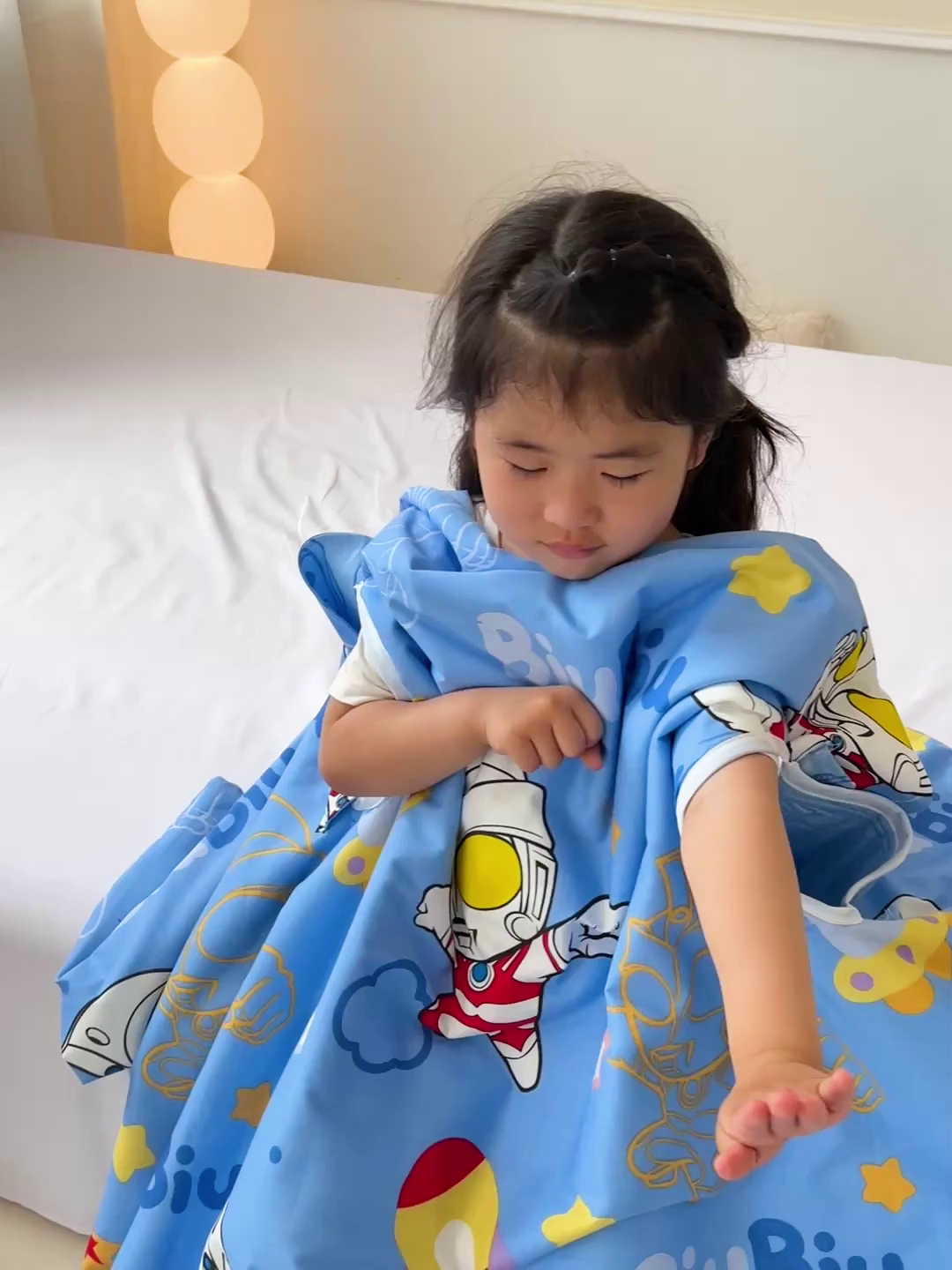 91家纺网 家纺一手货源 找家纺 名兮家居 2025新款正版授权全棉纯棉儿童护肚防踢睡袋 防踢被-光线王子