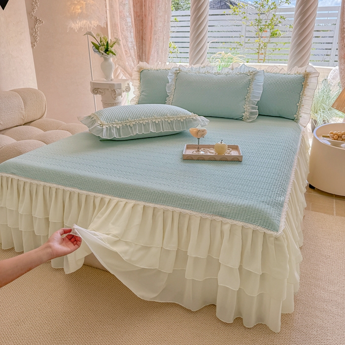 91家纺网 家纺一手货源 找家纺 （总）依蔓羽 2025新款全棉水洗棉太阳花三件套系列