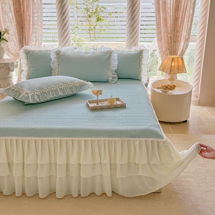 91家纺网 家纺一手货源 找家纺 （总）依蔓羽 2025新款全棉水洗棉太阳花三件套系列