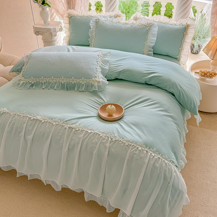 91家纺网 家纺一手货源 找家纺 （总）依蔓羽 2025新款全棉水洗棉太阳花三件套系列