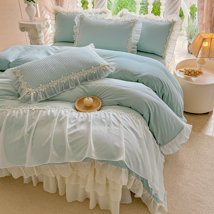 91家纺网 家纺一手货源 找家纺 （总）依蔓羽 2025新款全棉水洗棉太阳花三件套系列