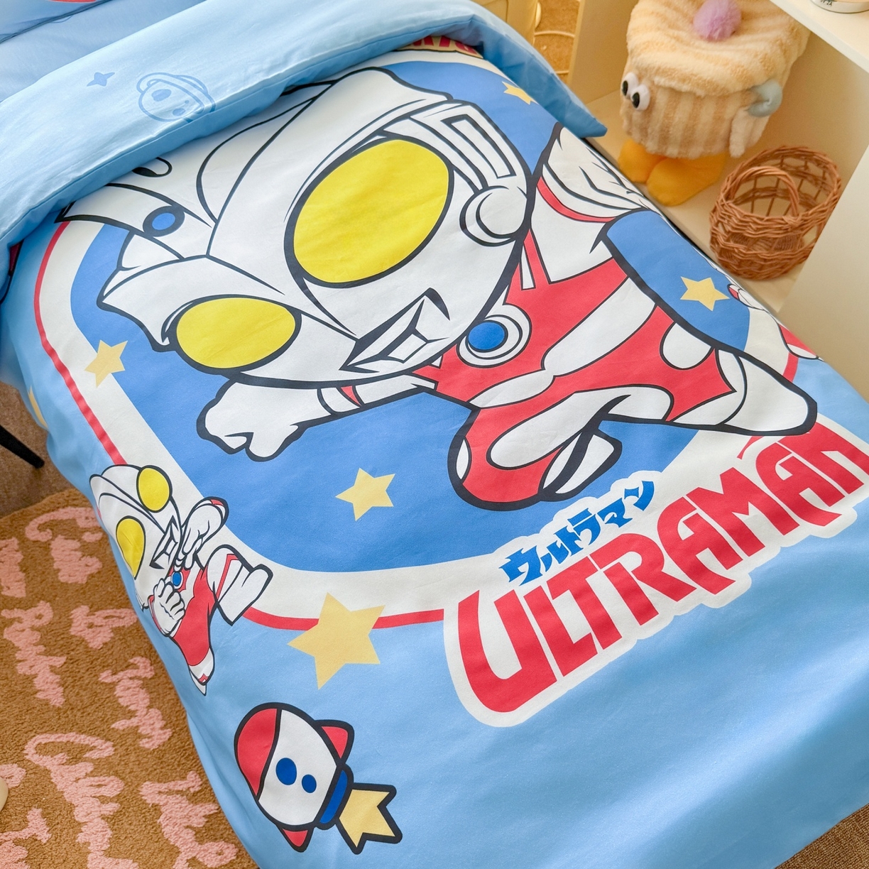 91家纺网 家纺一手货源 找家纺 （总）名兮家居 2025新款全棉大版经典奥特曼幼儿园儿童套件【含防伪标】