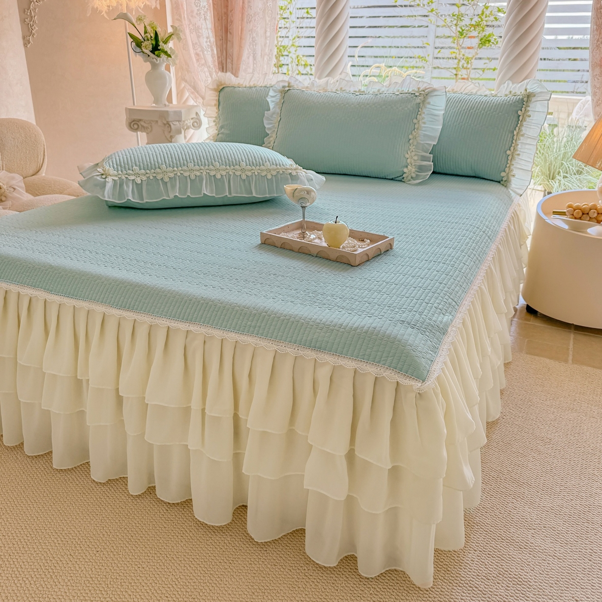 91家纺网 家纺一手货源 找家纺 （总）依蔓羽 2025新款全棉水洗棉太阳花四件套系列