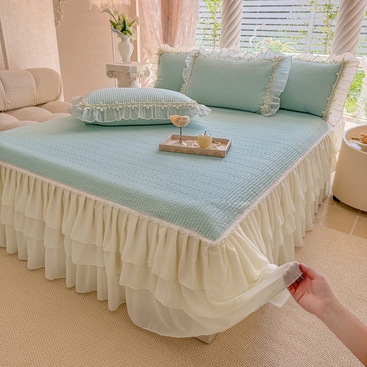 91家纺网 家纺一手货源 找家纺 （总）依蔓羽 2025新款全棉水洗棉太阳花四件套系列