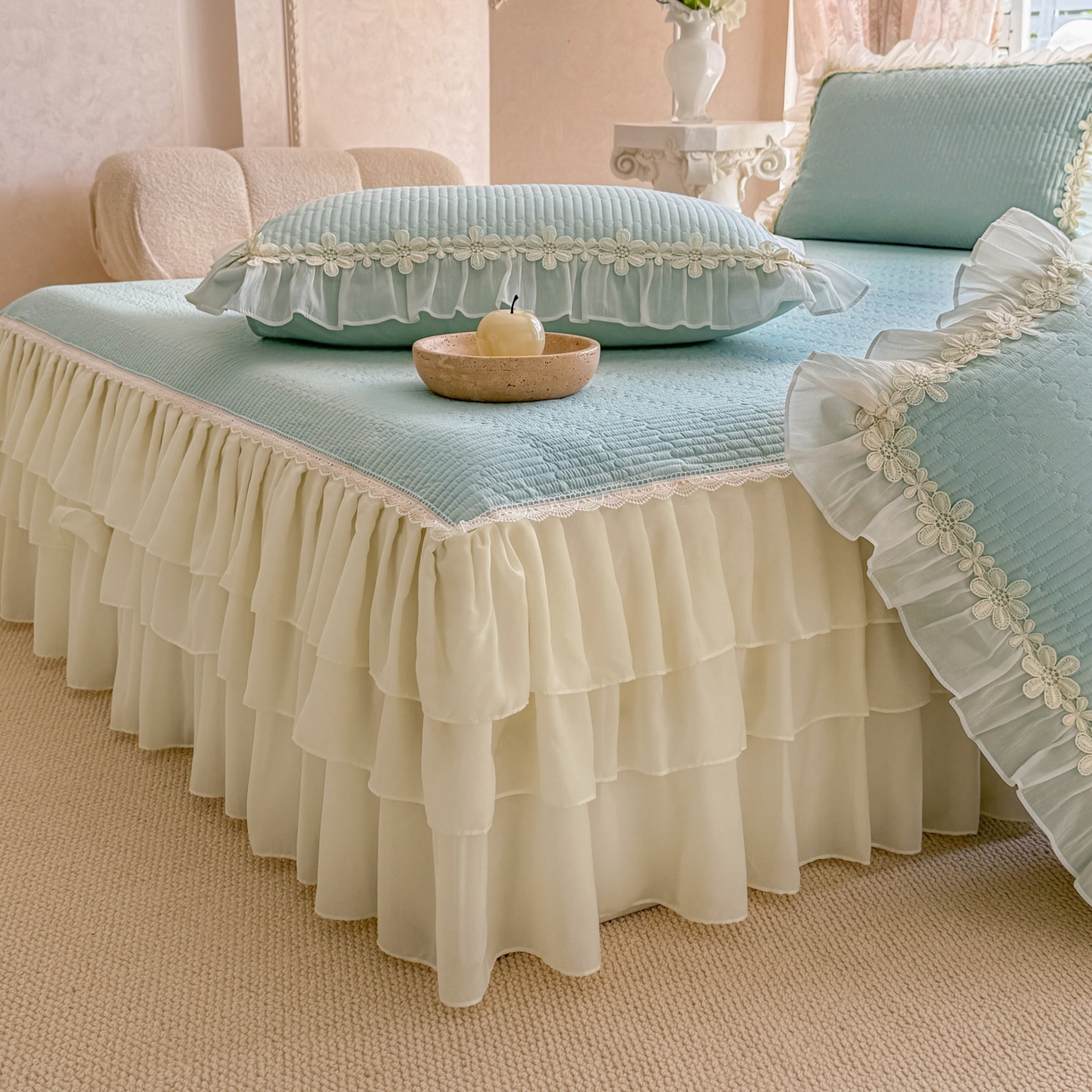 91家纺网 家纺一手货源 找家纺 （总）依蔓羽 2025新款全棉水洗棉太阳花四件套系列