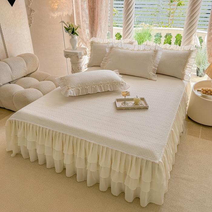 91家纺网 家纺一手货源 找家纺 （总）依蔓羽 2025新款全棉水洗棉太阳花三件套系列