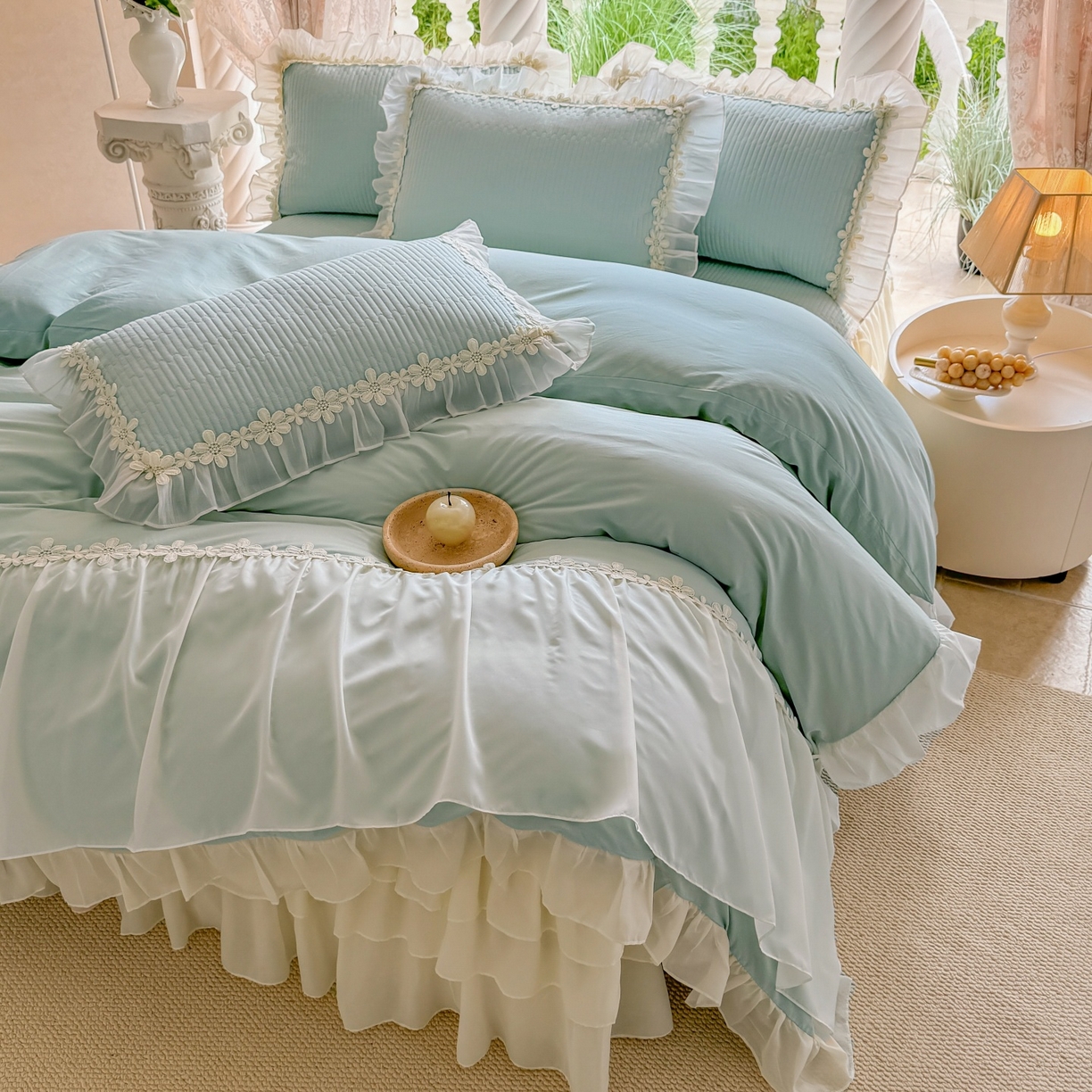 91家纺网 家纺一手货源 找家纺 （总）依蔓羽 2025新款全棉水洗棉太阳花四件套系列