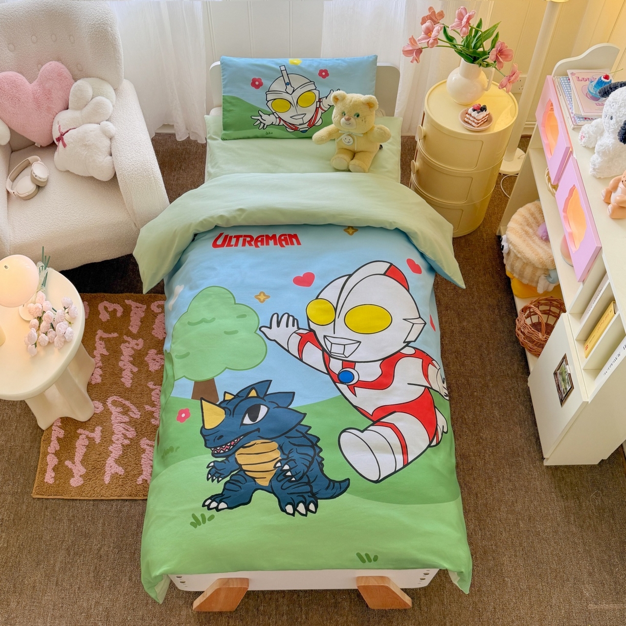 名兮家居 2025新款全棉大版经典奥特曼幼儿园儿童套件【含防伪标】 奥特曼郊游