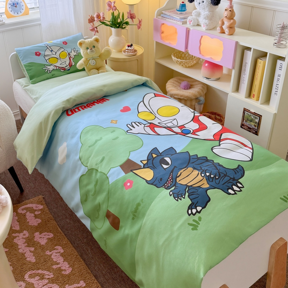 91家纺网 家纺一手货源 找家纺 名兮家居 2025新款全棉大版经典奥特曼幼儿园儿童套件【含防伪标】 奥特曼郊游