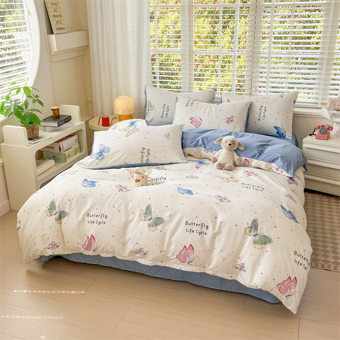 91家纺网 家纺一手货源 找家纺 郝媳妇家纺 2025新款植物羊绒加厚磨毛水洗棉亲肤棉三件套四件套 比翼双飞