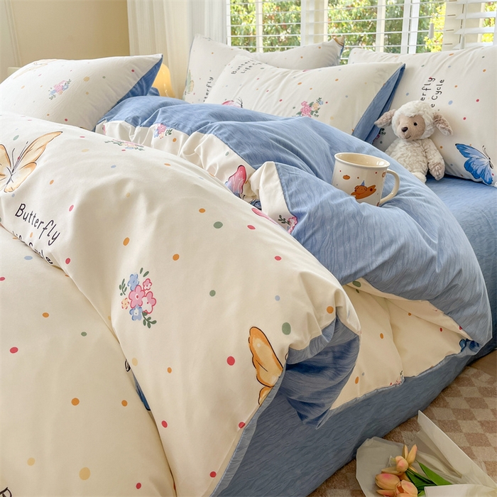 91家纺网 家纺一手货源 找家纺 郝媳妇家纺 2025新款植物羊绒加厚磨毛水洗棉亲肤棉三件套四件套 比翼双飞