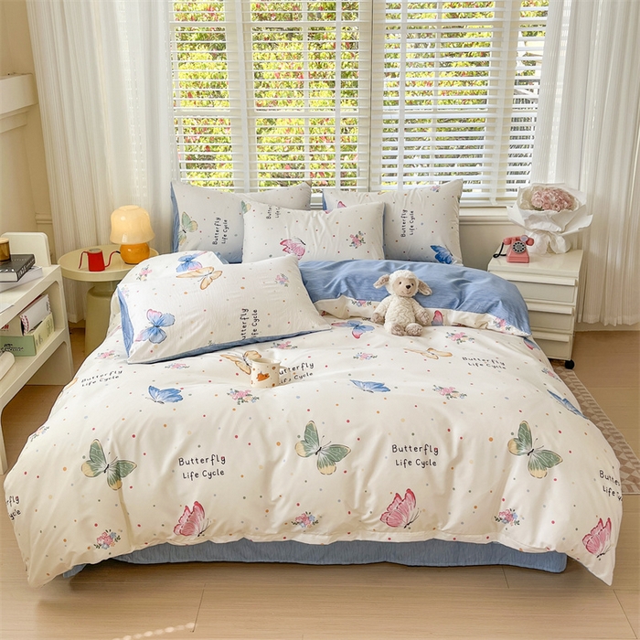 91家纺网 家纺一手货源 找家纺 郝媳妇家纺 2025新款植物羊绒加厚磨毛水洗棉亲肤棉三件套四件套 比翼双飞