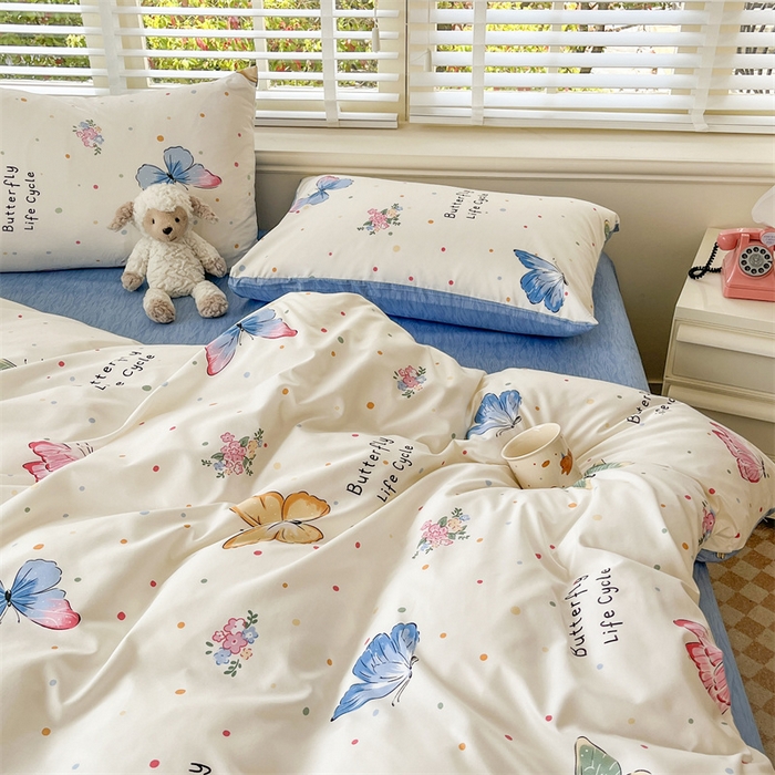 91家纺网 家纺一手货源 找家纺 郝媳妇家纺 2025新款植物羊绒加厚磨毛水洗棉亲肤棉三件套四件套 比翼双飞