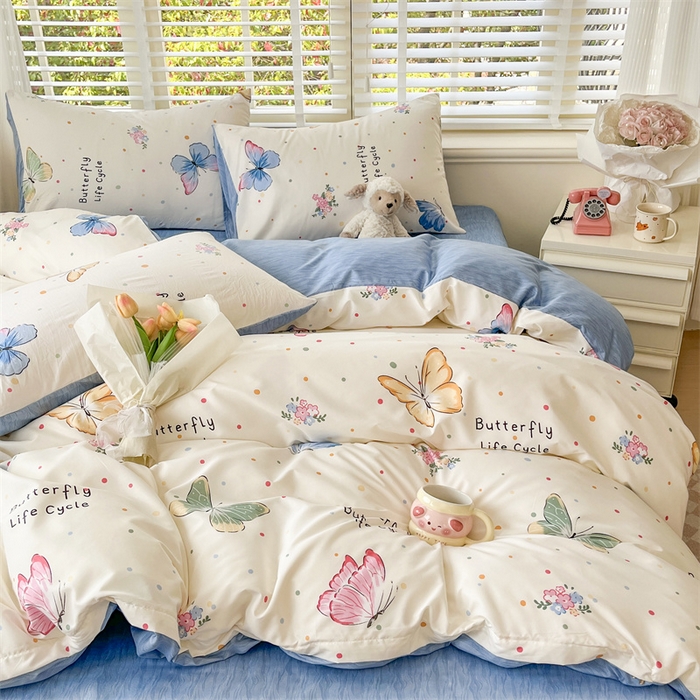 91家纺网 家纺一手货源 找家纺 郝媳妇家纺 2025新款植物羊绒加厚磨毛水洗棉亲肤棉三件套四件套 比翼双飞