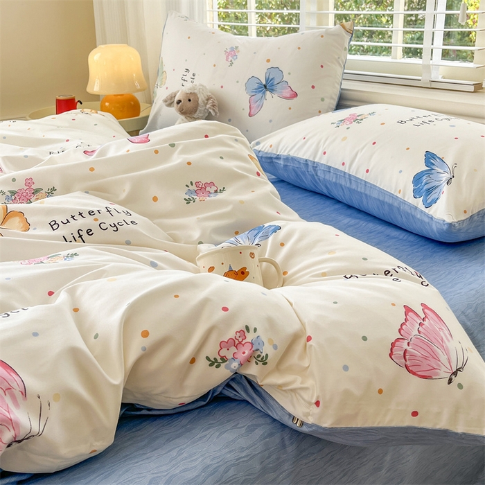 91家纺网 家纺一手货源 找家纺 郝媳妇家纺 2025新款植物羊绒加厚磨毛水洗棉亲肤棉三件套四件套 比翼双飞