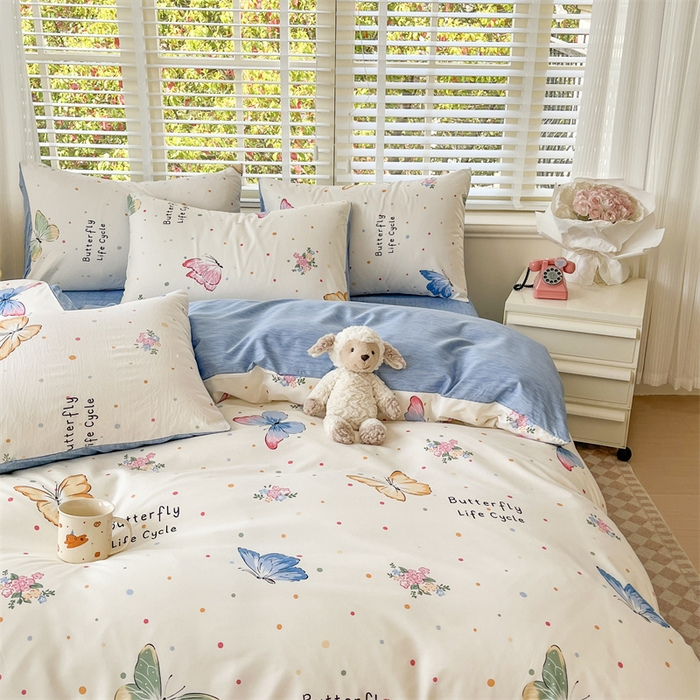 91家纺网 家纺一手货源 找家纺 郝媳妇家纺 2025新款植物羊绒加厚磨毛水洗棉亲肤棉三件套四件套 比翼双飞