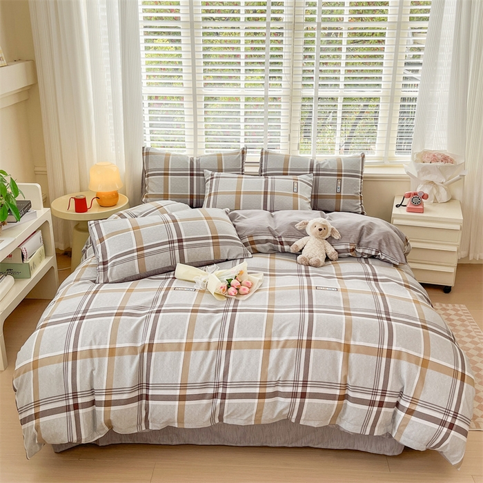 91家纺网 家纺一手货源 找家纺 郝媳妇家纺 2025新款植物羊绒加厚磨毛水洗棉亲肤棉三件套四件套 曼妙人生