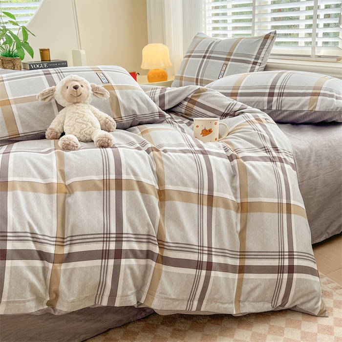 91家纺网 家纺一手货源 找家纺 郝媳妇家纺 2025新款植物羊绒加厚磨毛水洗棉亲肤棉三件套四件套 曼妙人生