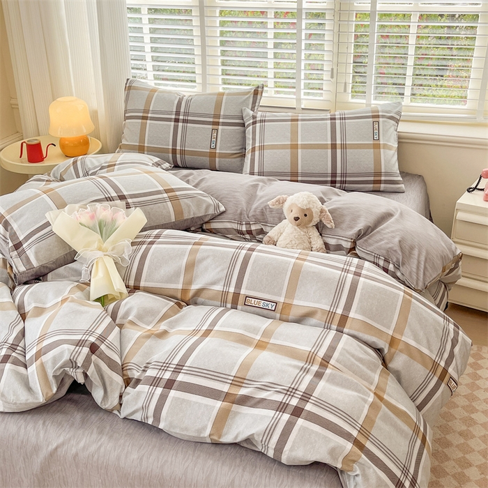 91家纺网 家纺一手货源 找家纺 郝媳妇家纺 2025新款植物羊绒加厚磨毛水洗棉亲肤棉三件套四件套 曼妙人生