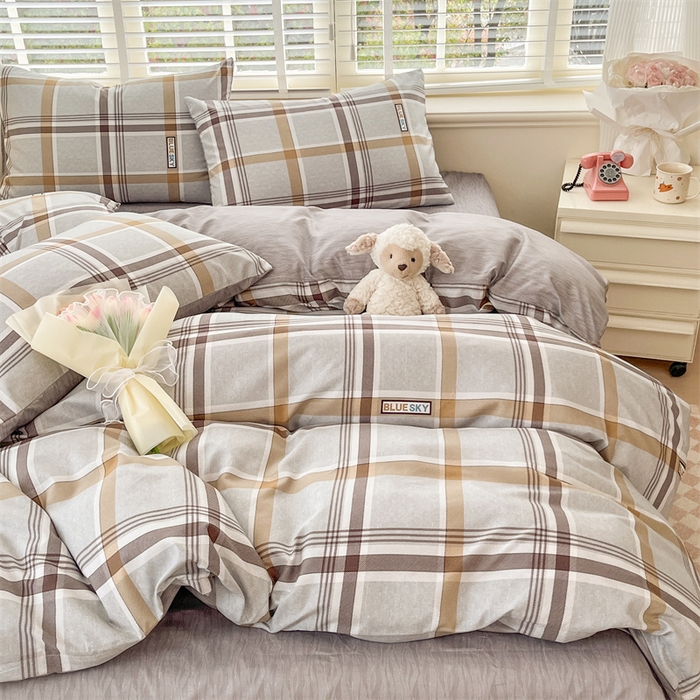 91家纺网 家纺一手货源 找家纺 郝媳妇家纺 2025新款植物羊绒加厚磨毛水洗棉亲肤棉三件套四件套 曼妙人生