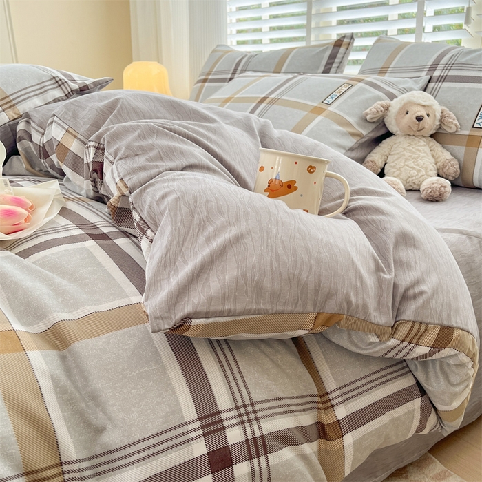 91家纺网 家纺一手货源 找家纺 郝媳妇家纺 2025新款植物羊绒加厚磨毛水洗棉亲肤棉三件套四件套 曼妙人生