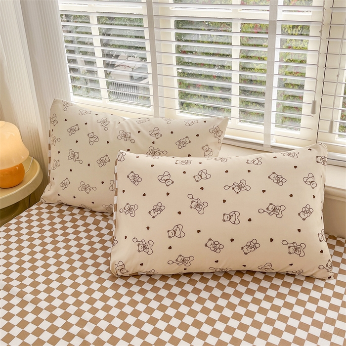 91家纺网 家纺一手货源 找家纺 郝媳妇家纺 2025新款植物羊绒加厚磨毛水洗棉亲肤棉三件套四件套 气球熊