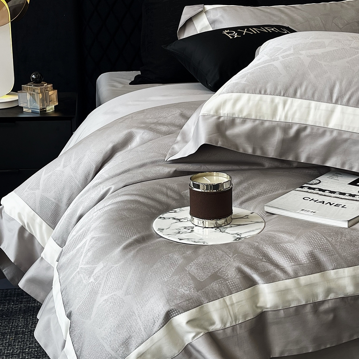 馨蕊家居 2025秋冬新品高精密提花系列-棉-流金岁月（会员-20）劵后控价不低于399/419 流金岁月-高级灰