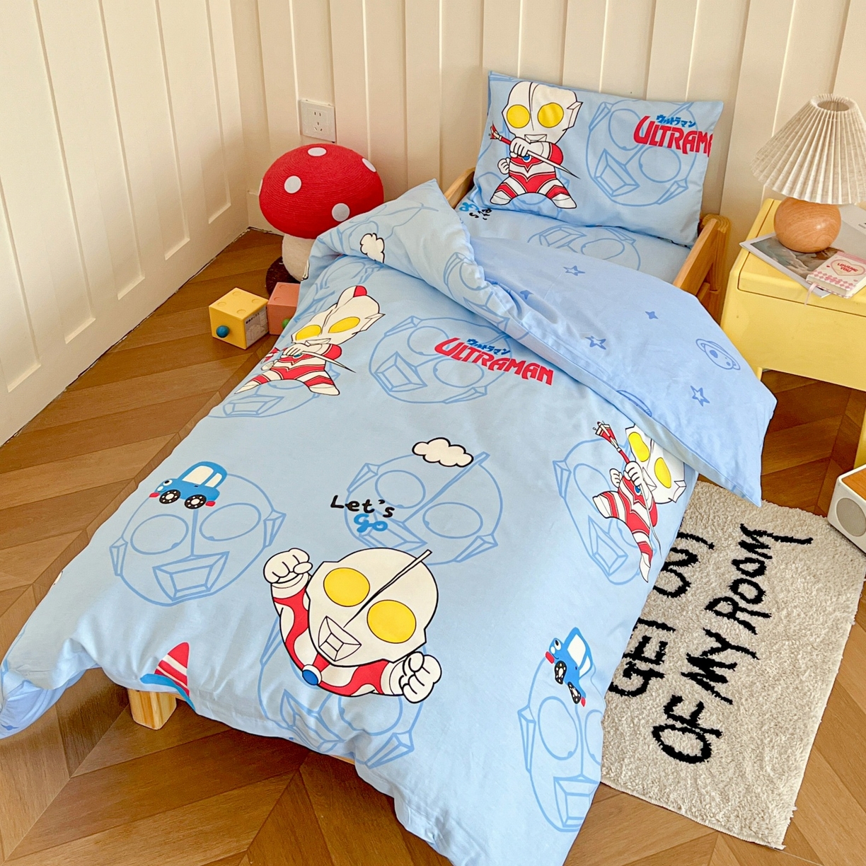 91家纺网 家纺一手货源 找家纺 名兮家居 2025新款全棉小版经典奥特曼-三丽鸥幼儿园儿童套件【含防伪标】 奥特兄弟