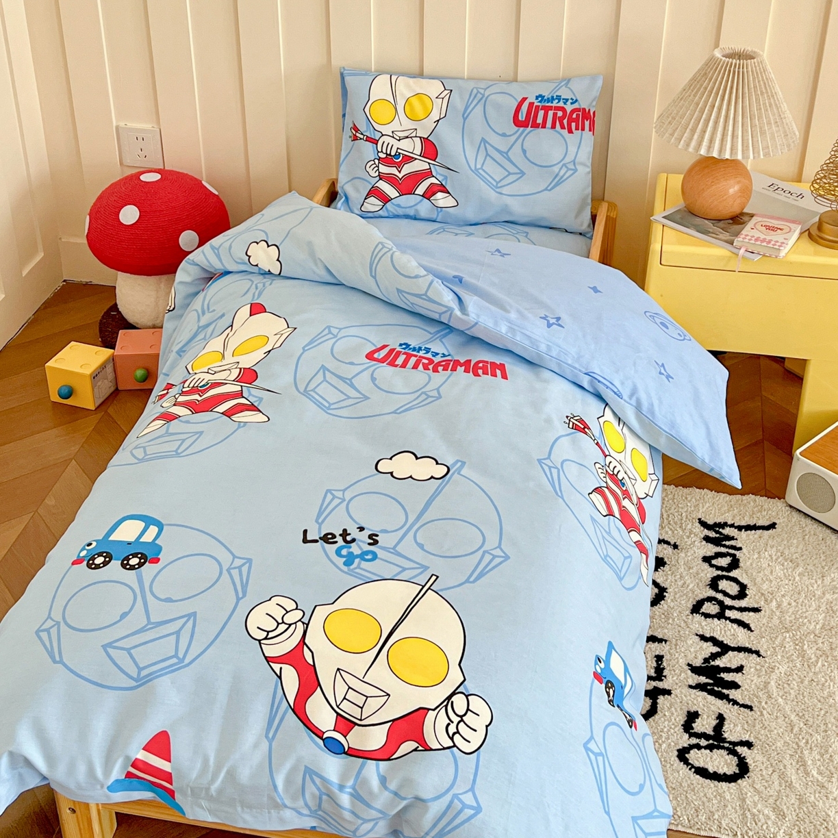 91家纺网 家纺一手货源 找家纺 名兮家居 2025新款全棉小版经典奥特曼-三丽鸥幼儿园儿童套件【含防伪标】 奥特兄弟