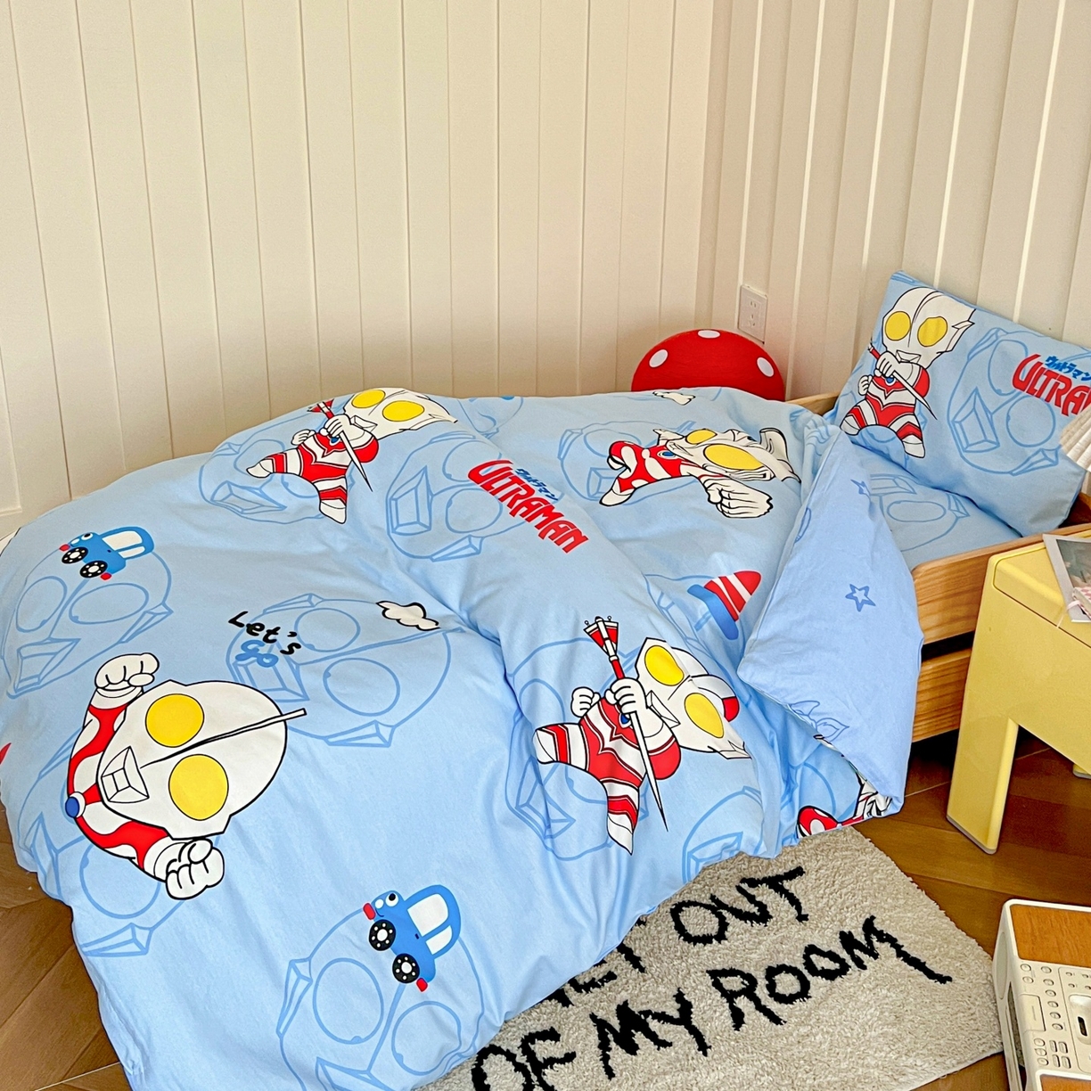 91家纺网 家纺一手货源 找家纺 名兮家居 2025新款全棉小版经典奥特曼-三丽鸥幼儿园儿童套件【含防伪标】 奥特兄弟