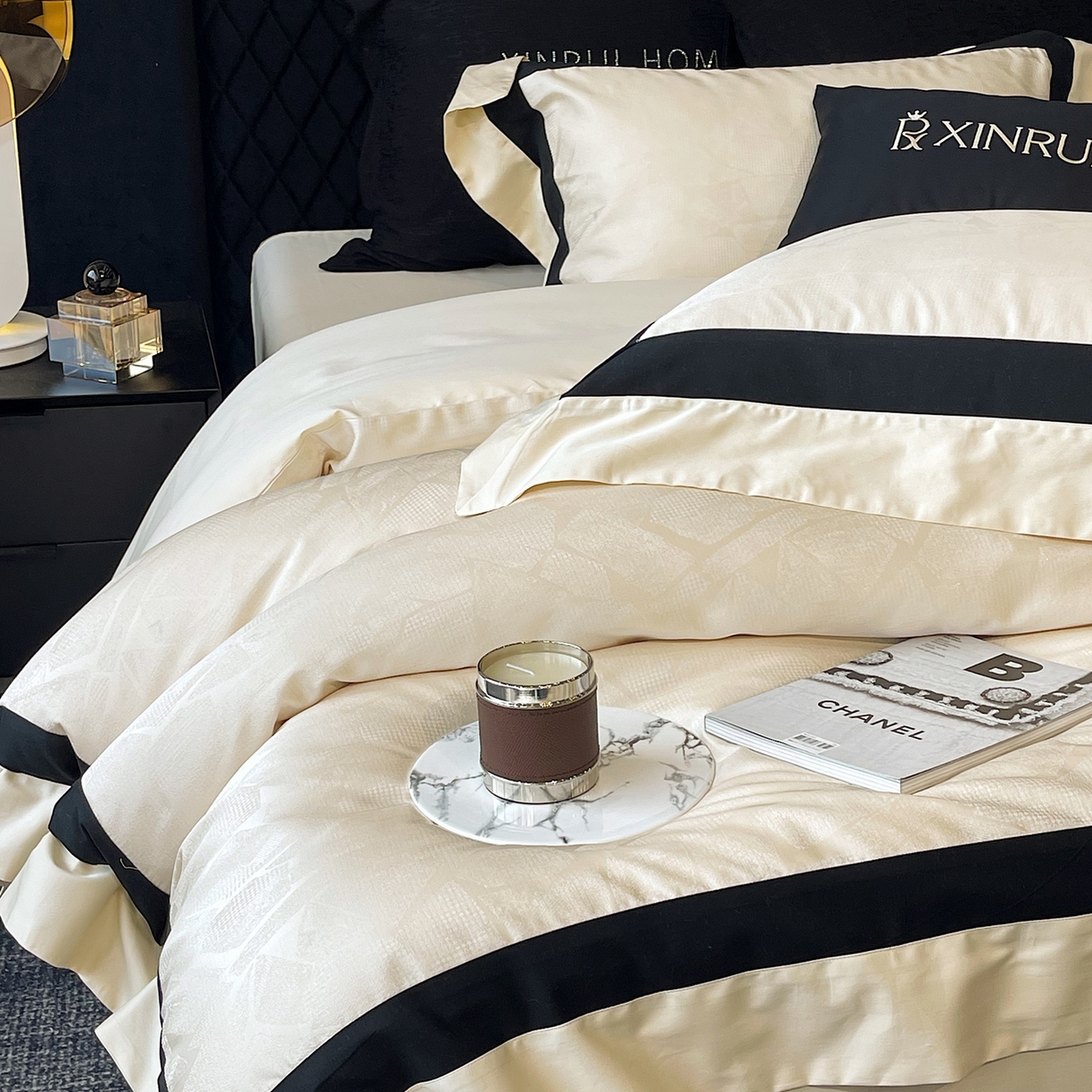 91家纺网 家纺一手货源 找家纺 馨蕊家居 2025秋冬新品高精密提花系列-棉-流金岁月（会员-20）劵后控价不低于399/419 流金岁月-香槟