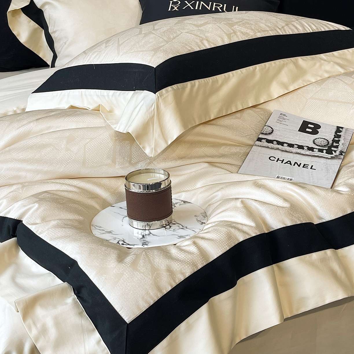 91家纺网 家纺一手货源 找家纺 馨蕊家居 2025秋冬新品高精密提花系列-棉-流金岁月（会员-20）劵后控价不低于399/419 流金岁月-香槟