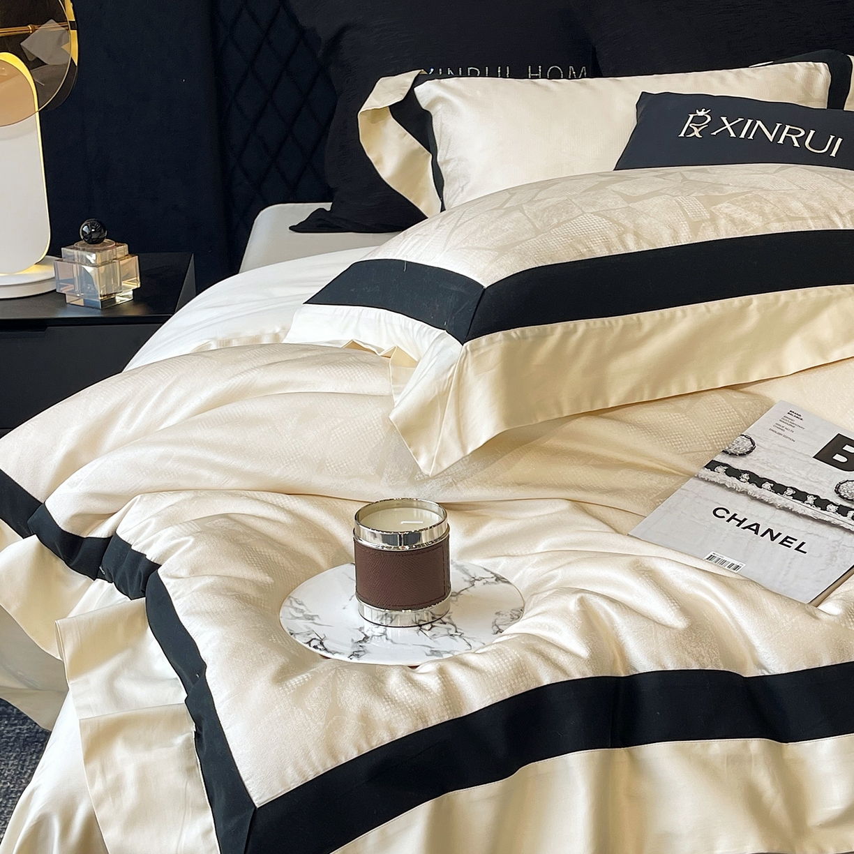 91家纺网 家纺一手货源 找家纺 馨蕊家居 2025秋冬新品高精密提花系列-棉-流金岁月（会员-20）劵后控价不低于399/419 流金岁月-香槟