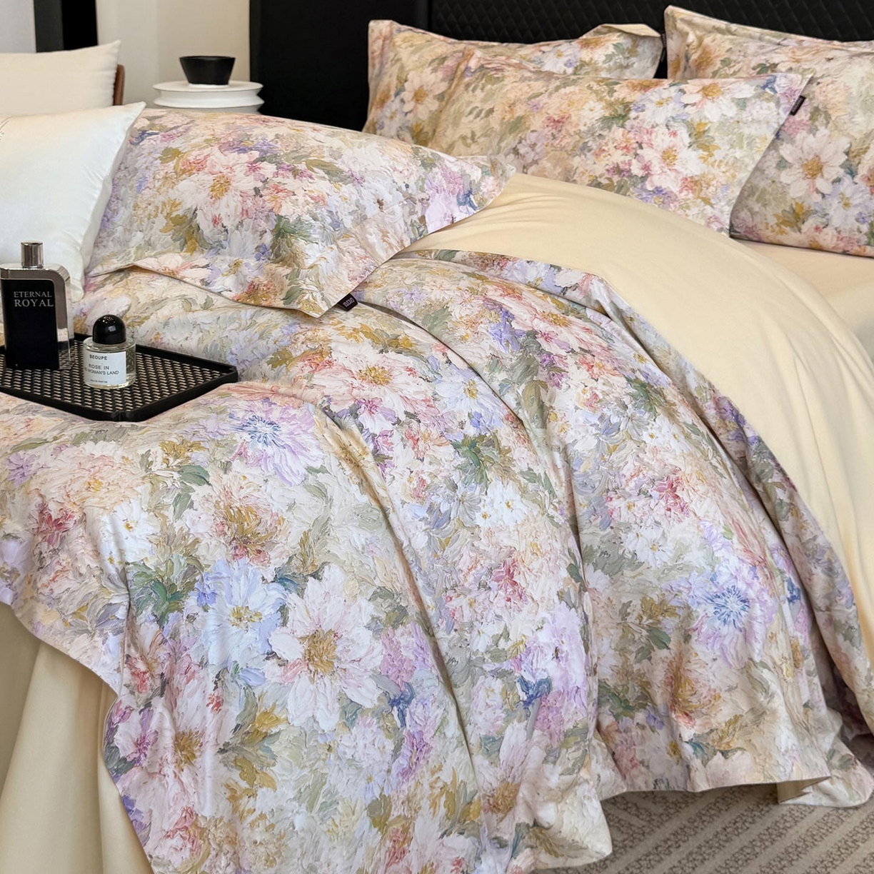 （总） 2025秋冬新款轻奢新疆长绒棉纯棉磨毛加厚数码印花四件套花慕里