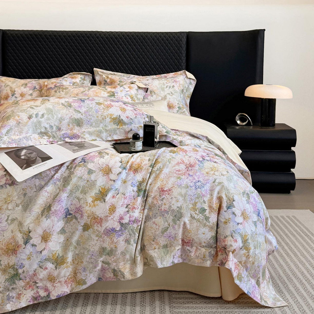 91家纺网 家纺一手货源 找家纺 （总） 2025秋冬新款轻奢新疆长绒棉纯棉磨毛加厚数码印花四件套花慕里