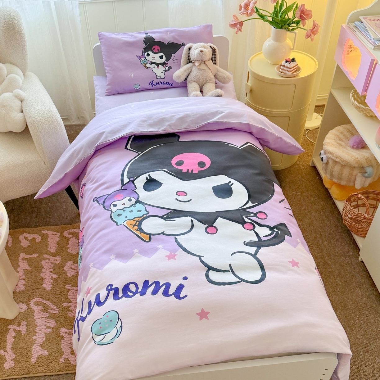 91家纺网 家纺一手货源 找家纺 名兮家居 2025新款全棉大版经典奥特曼幼儿园儿童套件【含防伪标】 贪吃库洛米