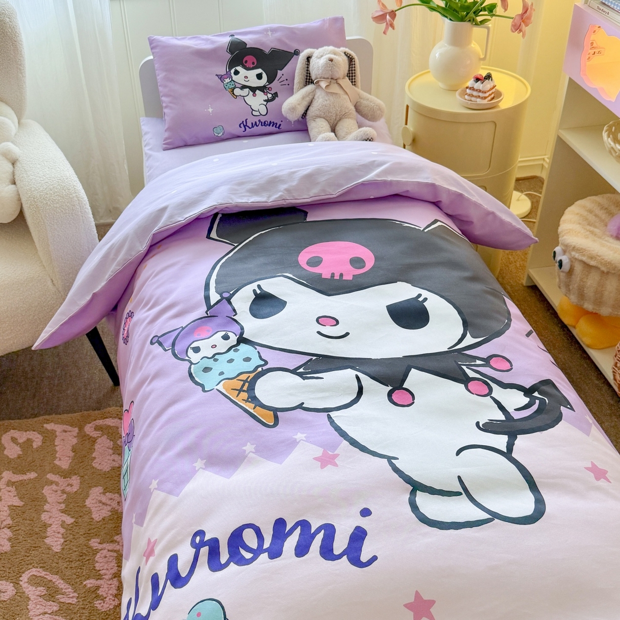 91家纺网 家纺一手货源 找家纺 名兮家居 2025新款全棉大版经典奥特曼幼儿园儿童套件【含防伪标】 贪吃库洛米