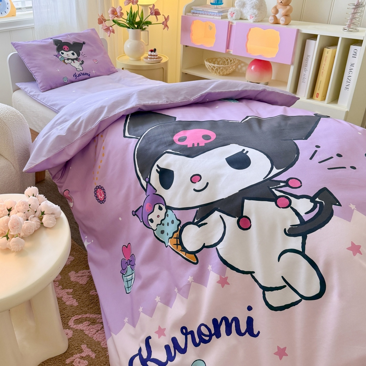 91家纺网 家纺一手货源 找家纺 名兮家居 2025新款全棉大版经典奥特曼幼儿园儿童套件【含防伪标】 贪吃库洛米