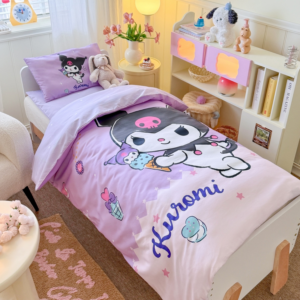 91家纺网 家纺一手货源 找家纺 名兮家居 2025新款全棉大版经典奥特曼幼儿园儿童套件【含防伪标】 贪吃库洛米