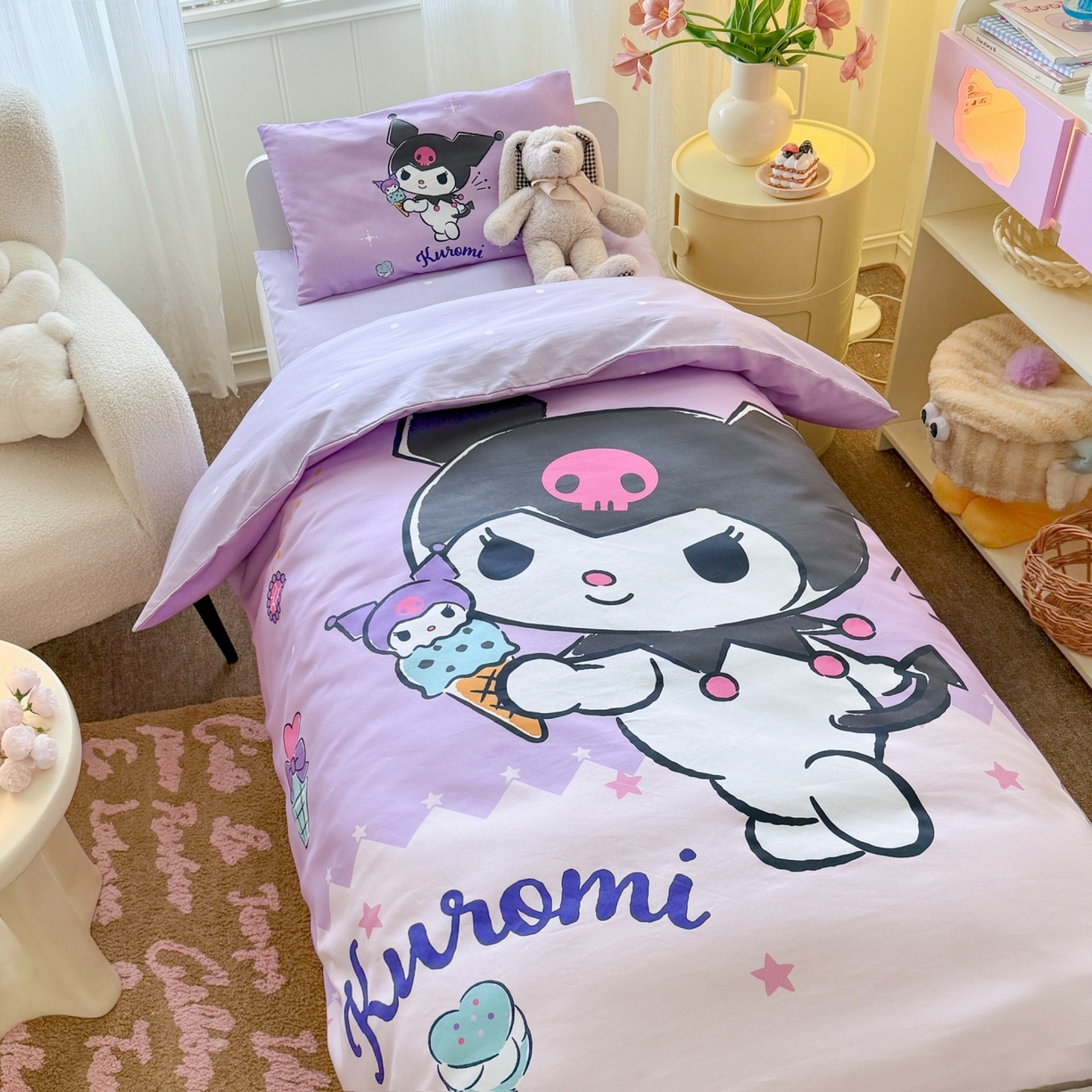 91家纺网 家纺一手货源 找家纺 名兮家居 2025新款全棉大版经典奥特曼幼儿园儿童套件【含防伪标】 贪吃库洛米